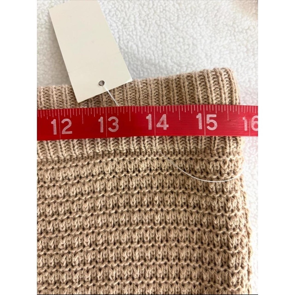 NWT Olive Oak Tan Crochet 2-Piece Set Knit Crop Tie-Front Tank & Maxi Skirt (L) - Picture 7 of 8